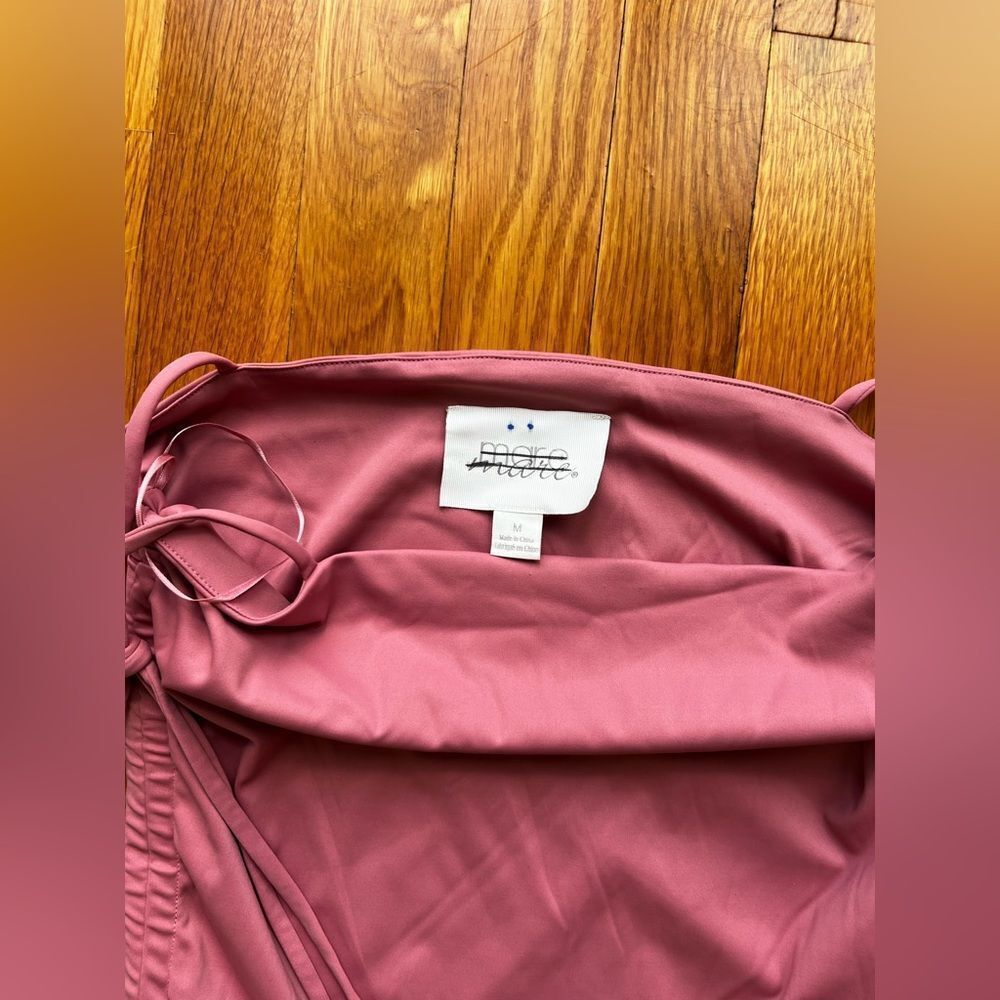 Anthropologie Mare Mare Sleeveless Drop-Waist Bubble-Hem Midi Dress Rose - Picture 7 of 7